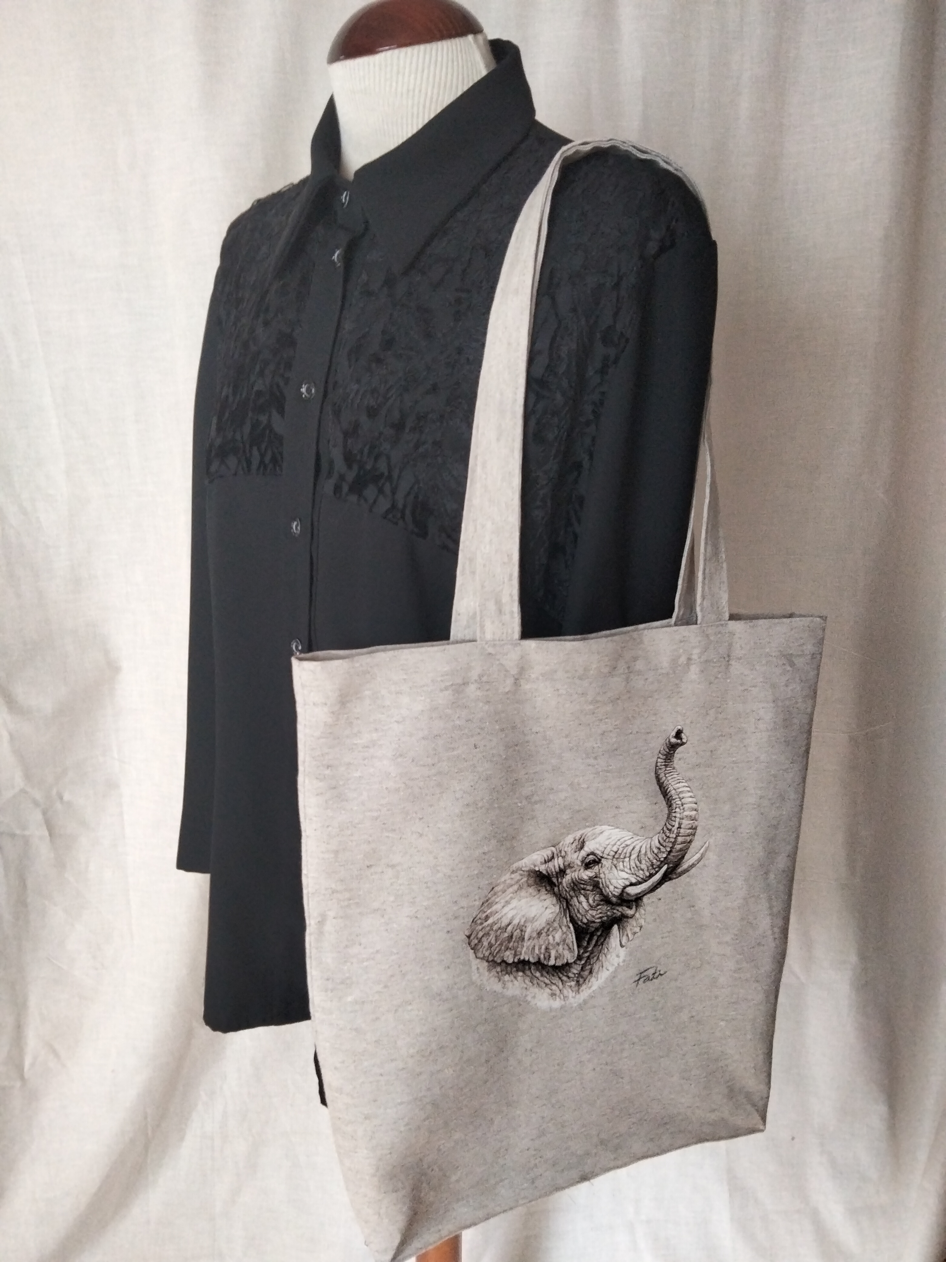 Finished custom tote